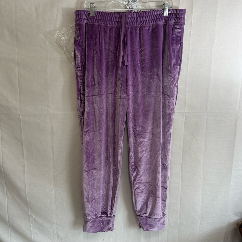 Fabletics Womens Daria Purple Velour Jogger Pants XXL